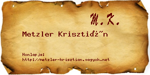 Metzler Krisztián névjegykártya